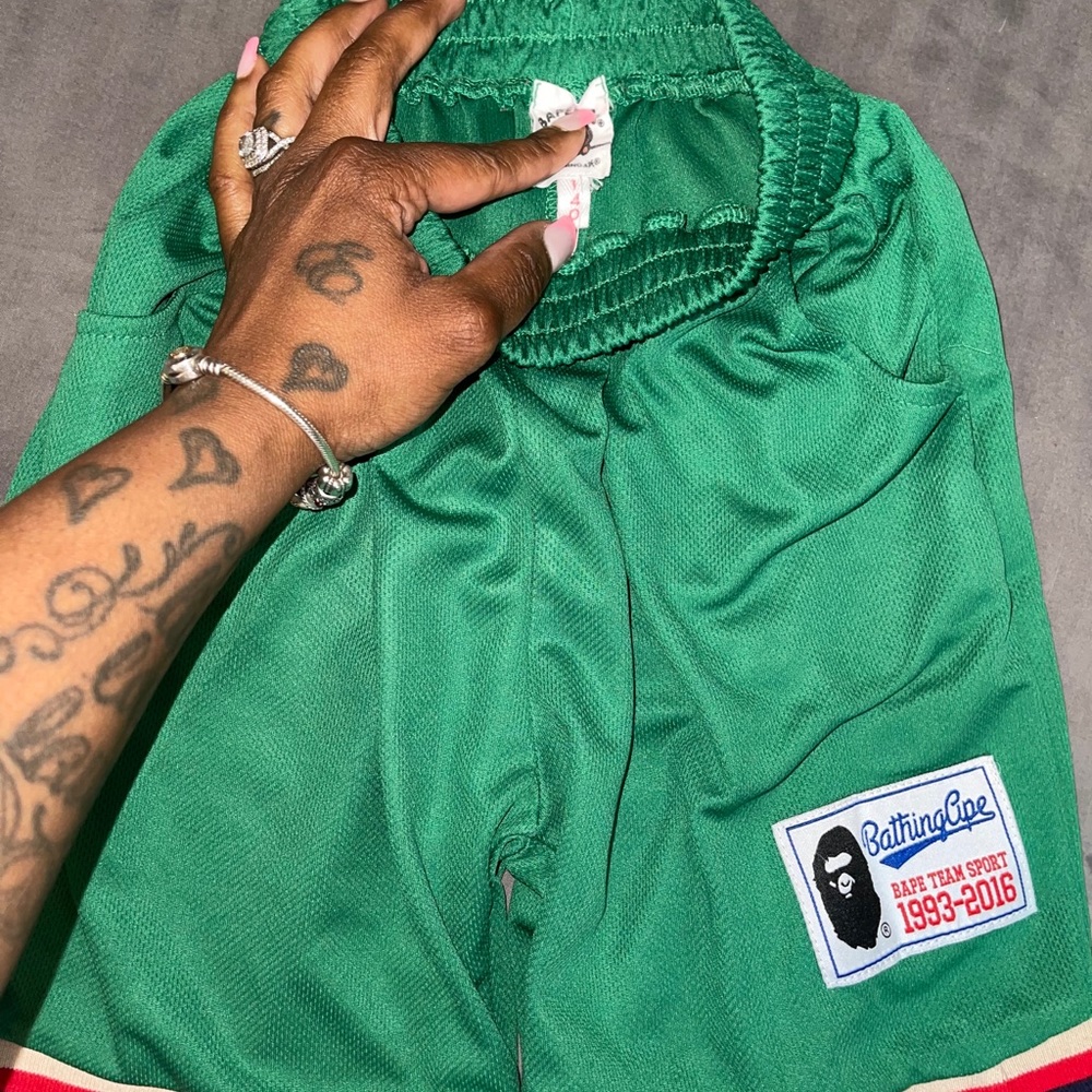 Kids Bape logo jersey shorts